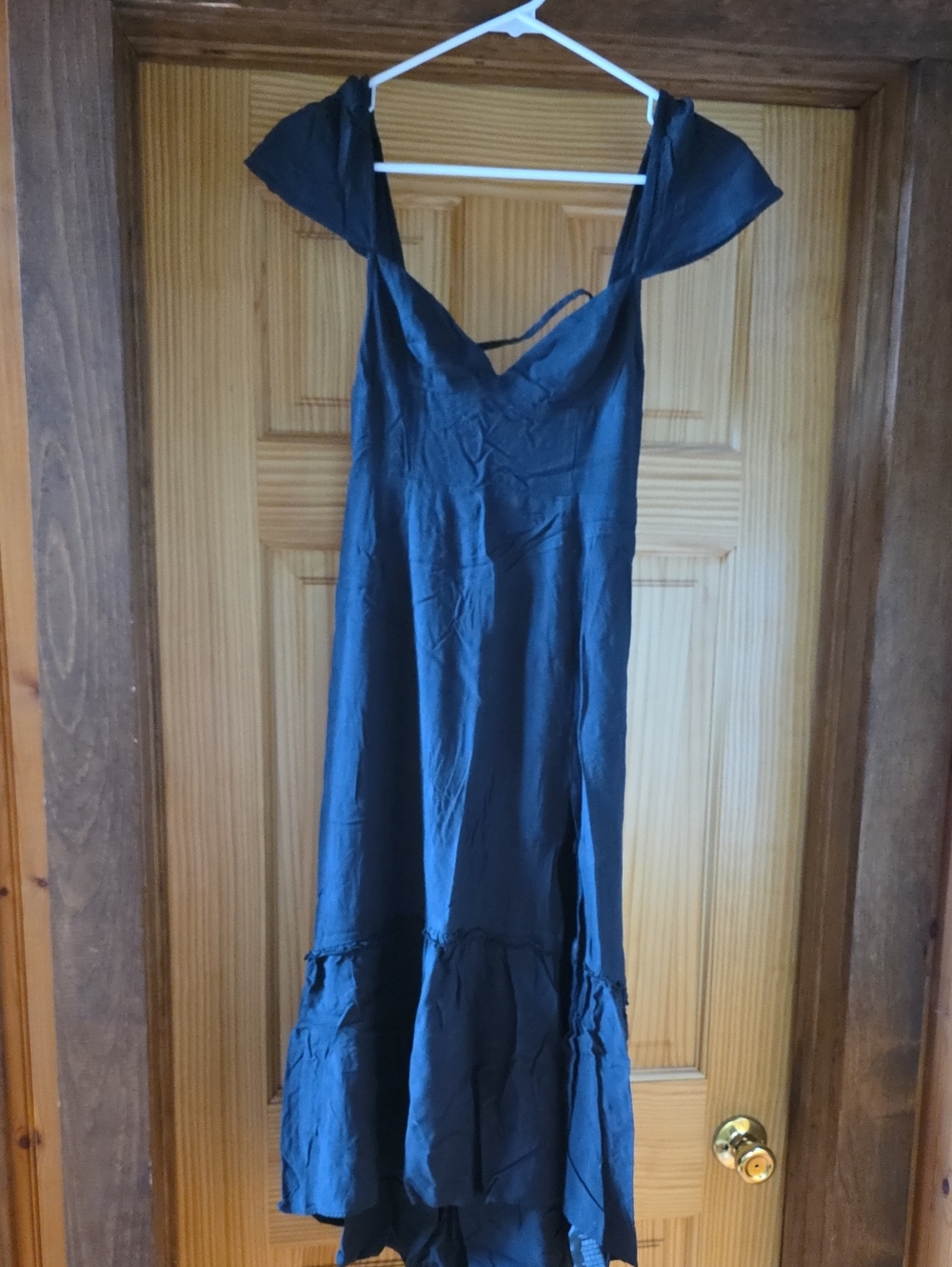 Urban Outfitters Navy Blue V-Neck Midi Dress